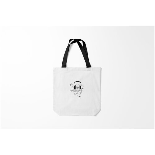 фото Сумка-шоппер / 40х40 см / популярные иллюстрации / ноты headphones burnettie