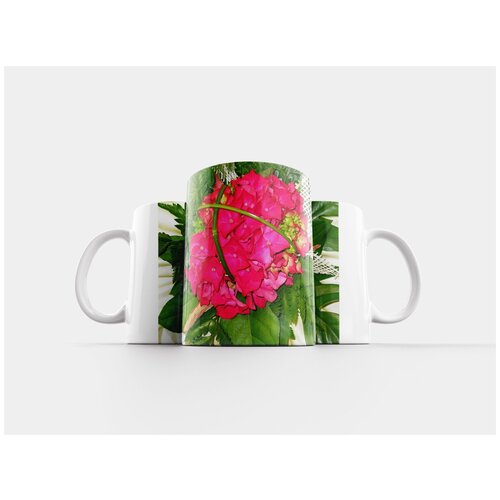 фото Кружка "букет цветов, дата рождения, гортензия" 320 мл lotsprints