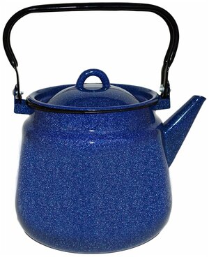 Чайник 3,5 л, синий с зерном, эмалированный