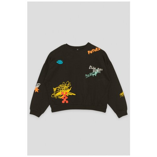 фото Толстовка для девочки (размер: 152), арт. 223-0550g-04-100-1, цвет черный reporter young