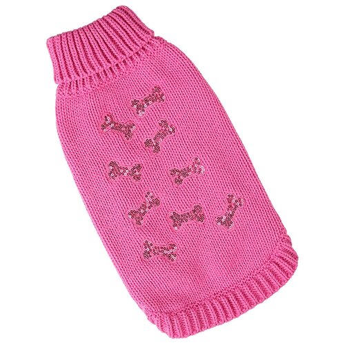 фото For my dogs свитер для собак косточки розовый fw648-2018 (8-10) formydogs