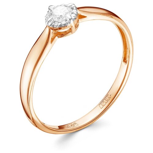 фото Кольцо с 9 бриллиантами из красного золота 55613 vesna jewelry, размер 17.5