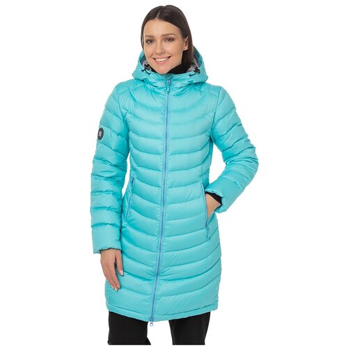фото Пальто женское ливлонг, цвет бирюзовый, размер 44 hispo