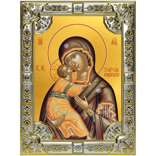 Икона Владимирская Божия Матерь, 18х24 см, в окладе