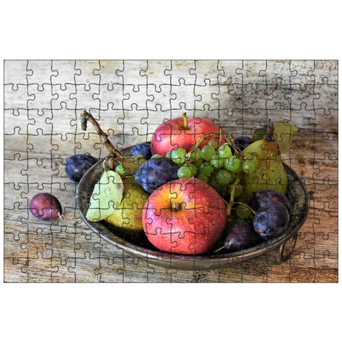 фото Магнитный пазл 27x18см."фрукты, еда, тарелка с фруктами" на холодильник lotsprints