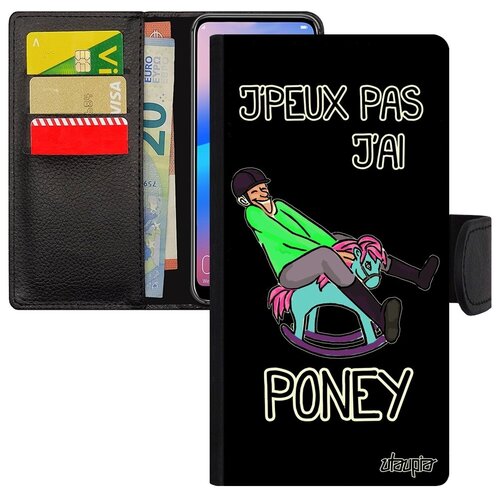 фото Противоударный чехол-книжка для мобильного // galaxy s8 // "не могу - у меня пони!" карикатура крутой, utaupia, черный