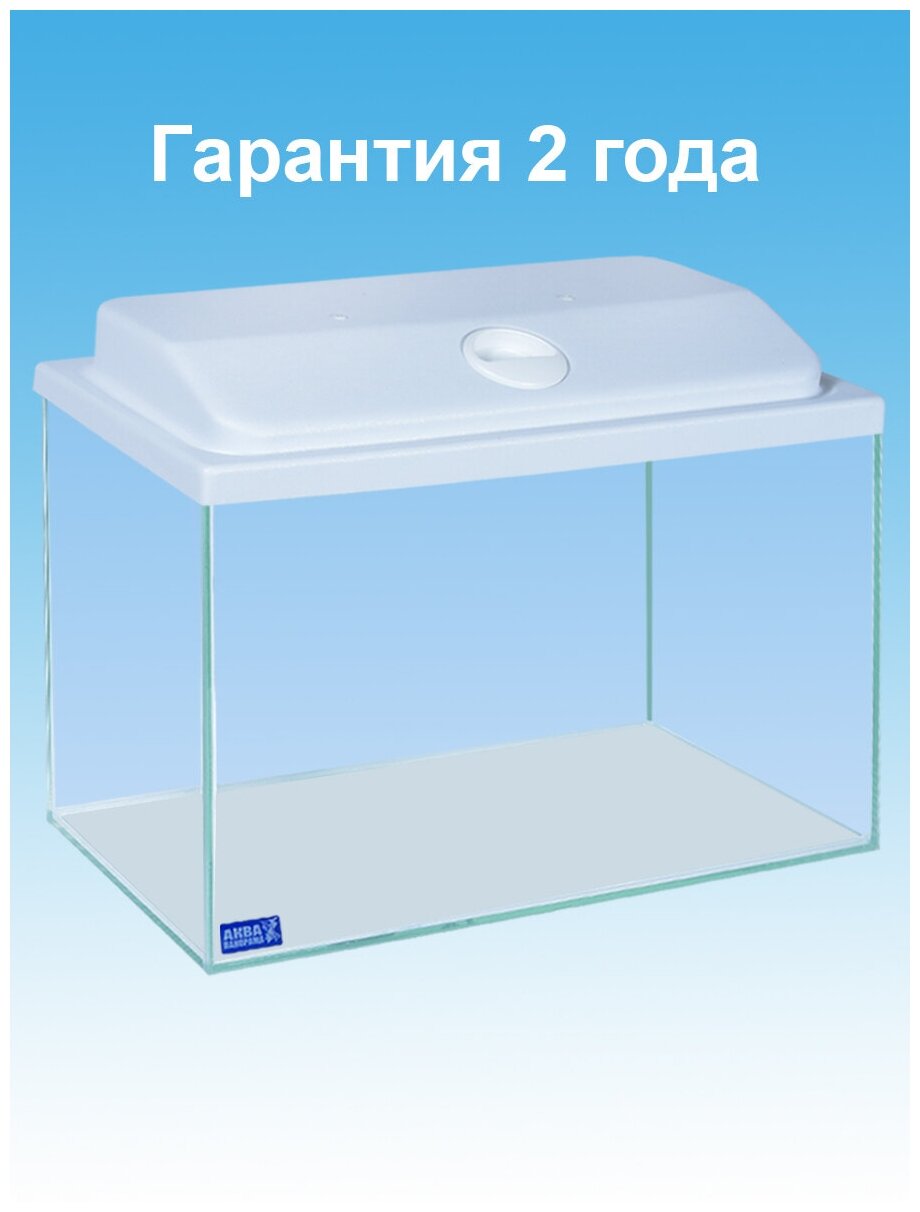 Аквариум Аквапанорама 20 литров прямоугольный с крышкой белого цвета, светодиодной лампой 20см, фильтром 200 л/ч - фотография № 2