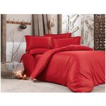 Комплект 2-х спального постельное белья ткань Страйп-сатин,100% хлопок, цвет Красный №13 - изображение