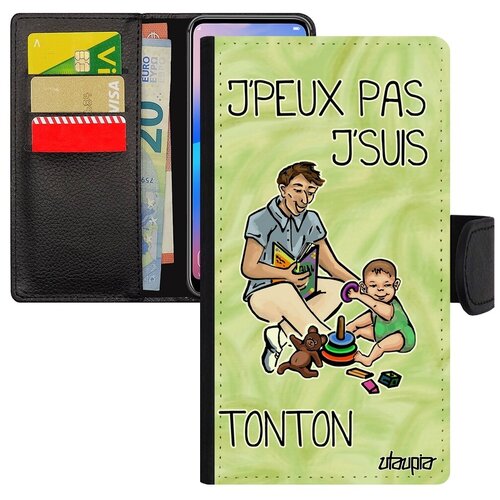 фото Защитный чехол книжка на телефон // apple iphone 7 // "не могу - стал дядей!" комикс картинка, utaupia, светло- зеленый