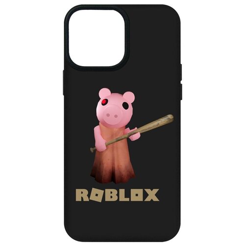 Чехол-накладка Krutoff Soft Case Roblox-Пигги для Apple iPhone 13 Pro Max черный чехол накладка krutoff soft case roblox пигги для realme c15 черный