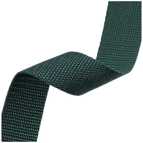 Стропа текстильная ременная лента, ширина 38 мм, зеленая, длина 10м (плотность 15,9 гр/м2)