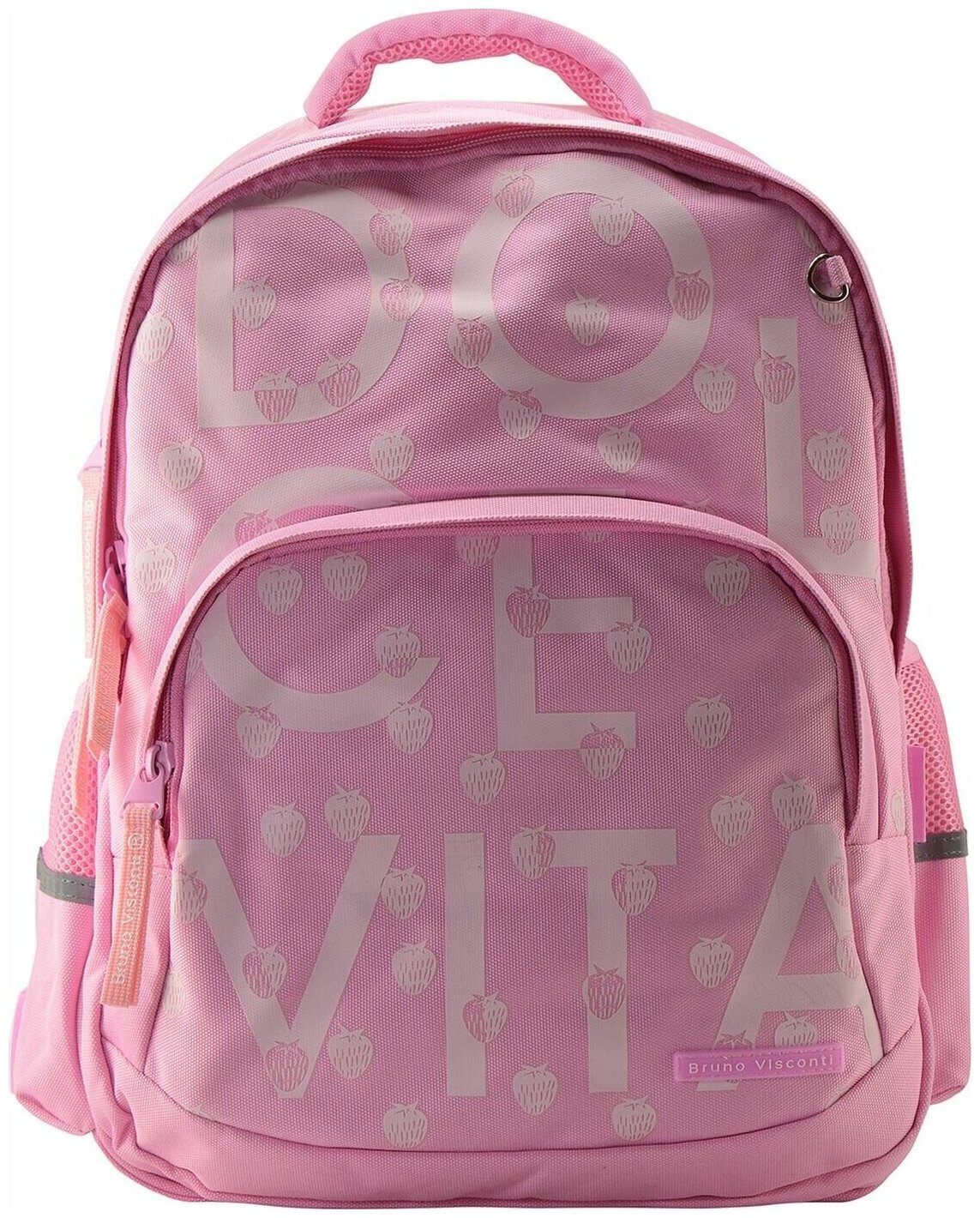 Рюкзак Bruno Visconti 002 "Dolce Vita", светло-розовый, белый