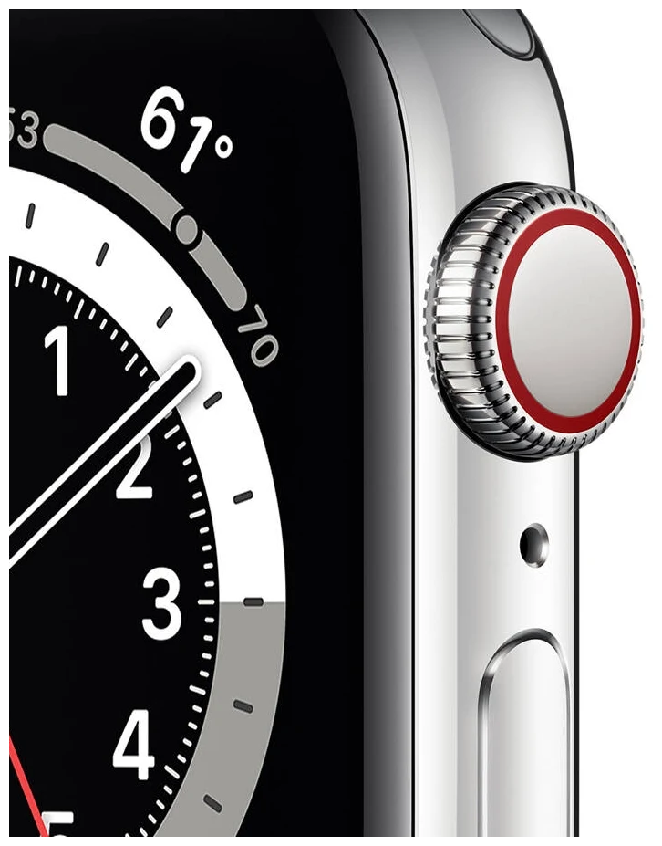Смарт-часы APPLE Watch Series 6 44мм, темно-серый / черный [m00h3ru/a] - фото №4