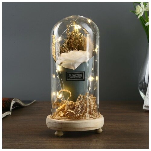 фото Лампа настольная "роза в букете" led 3ааа 10х10х20 см. risalux