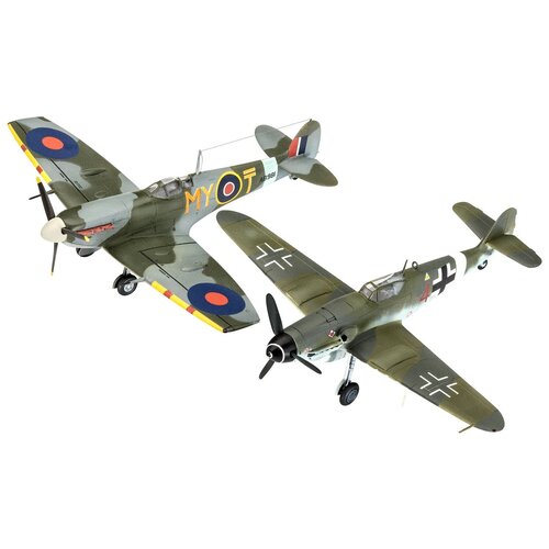 icm сборная модель спитфайр mk vii британский истребитель 2мв 1 48 Сборная модель Revell Bf109G-10 & Spitfire Mk. V (63710) 1:72