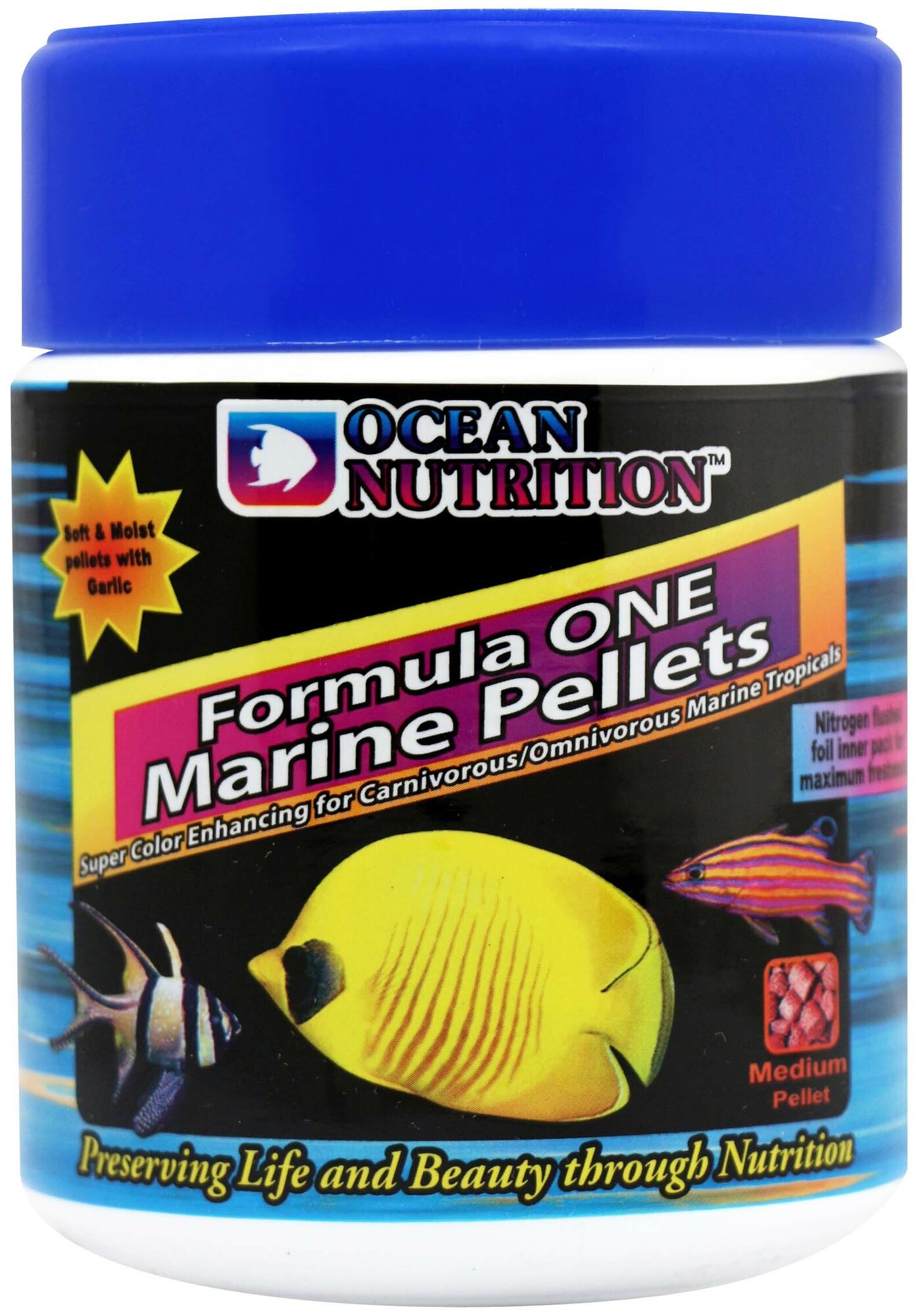Корм для морских рыб Ocean Nutrition Formula 1 Marine Pellet Medium, гранулы, 100гр - фотография № 1