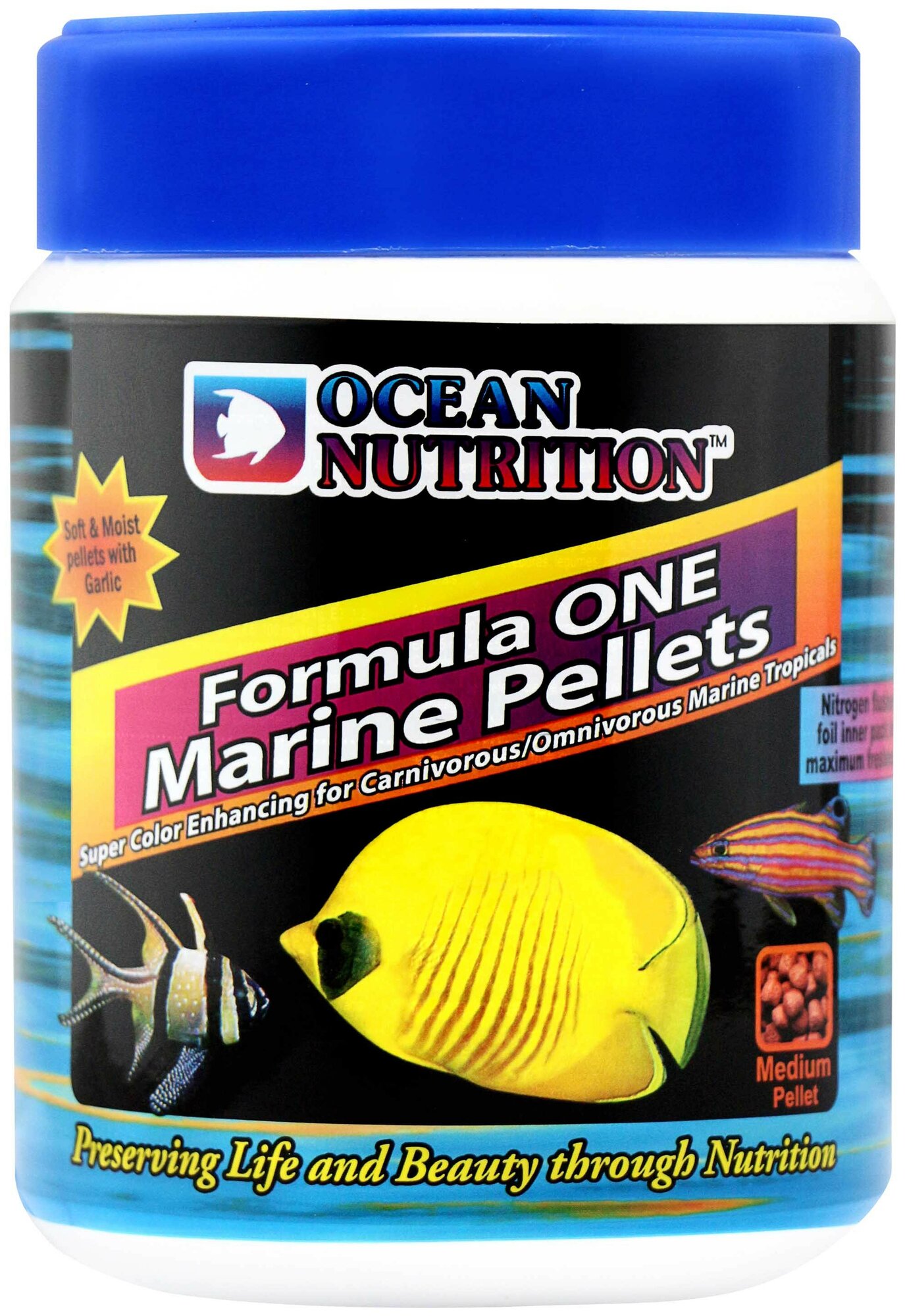 Корм для морских рыб Ocean Nutrition Formula 1 Marine Pellet Medium, гранулы, 200гр - фотография № 1