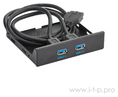 Exegate Ex280446rus Планка USB на переднюю панель Exegate U3h-615, 3,5", 2*USB 3.0, черная, подсоеди