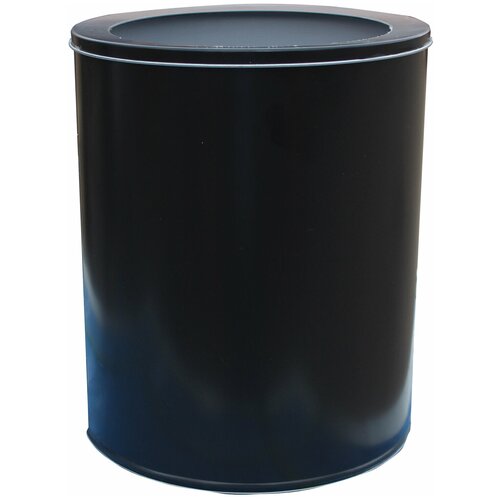 Корзина для мусора КНР металлическая, Титан, 16 литров, цельная, черная, оцинкованная сталь