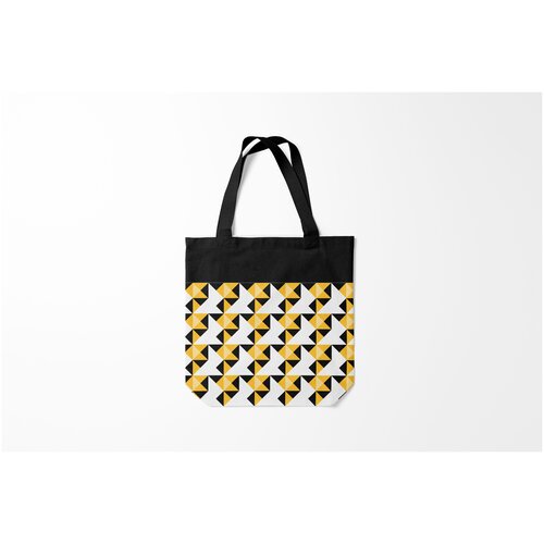 фото Сумка-шоппер / 40х40 см / популярные иллюстрации / узоры черно желтый геометрический burnettie