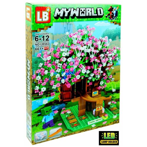 Конструктор пластиковый MYWORLD Дерево с цветами LB582