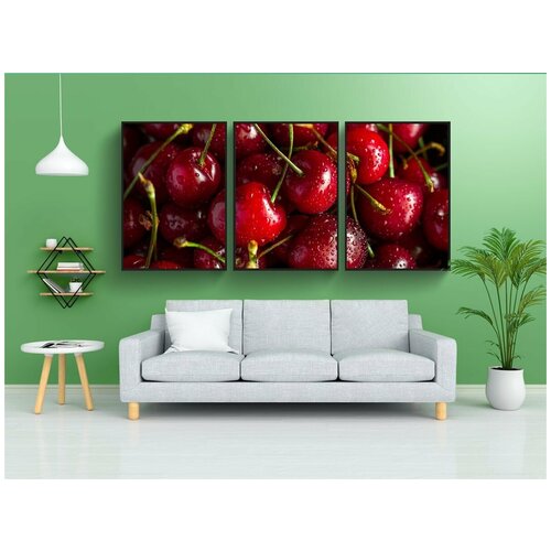 фото Набор модулных постеров для интерьера "вишня, ягода, еда" 60x90 см. в тубусе, без рамки lotsprints