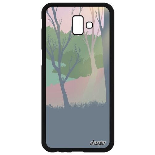 фото Ударопрочный чехол на смартфон // samsung galaxy j6 plus 2018 // "лесные розы" стиль дерево, utaupia, цветной