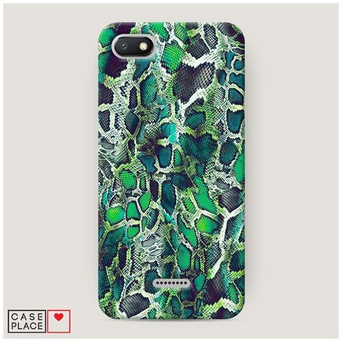 фото Чехол пластиковый xiaomi redmi 6a зеленая кожа змеи case place