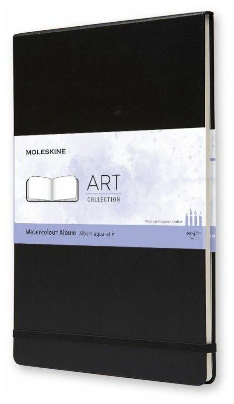 Блокнот для акварели Moleskine ART WATERCOLOUR ARTBF833 A4 60стр. твердая обложка черный