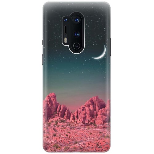 фото Ультратонкий силиконовый чехол-накладка для oneplus 8 pro с принтом "месяц над розовыми горами" gosso