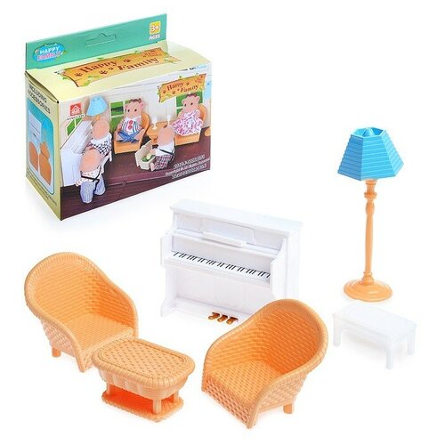 игровой набор happy family с фигуркой зверюшки спальня 7 5х12 5х6 52 см арт 012 02b Happy Family. Мебель для персонажей в кор. арт.1038008/012-09B