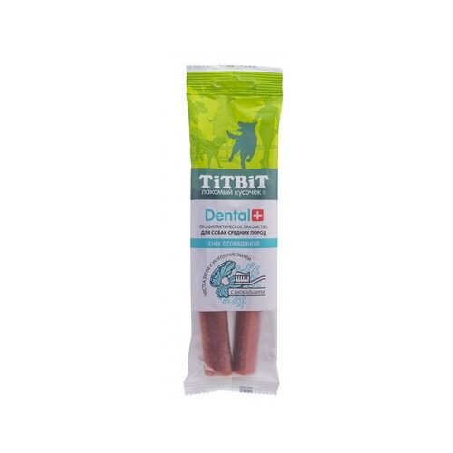 Titbit жевательный снек dental+ снек с говядиной для собак средних пород 14462, 0,085 кг (10 шт)