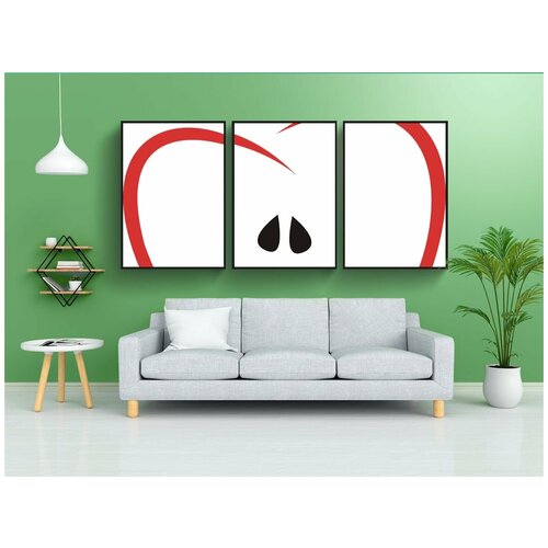 фото Набор модулных постеров для интерьера "аннотация, яблоко, есть" 60x90 см. в тубусе, без рамки lotsprints