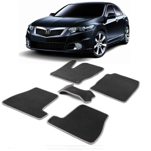 Коврики EVA ЕВА ЭВА в салон автомобиля HONDA ACCORD 8 VIII Хонда Аккорд Акорд 8 2008-2013 г. серый кант