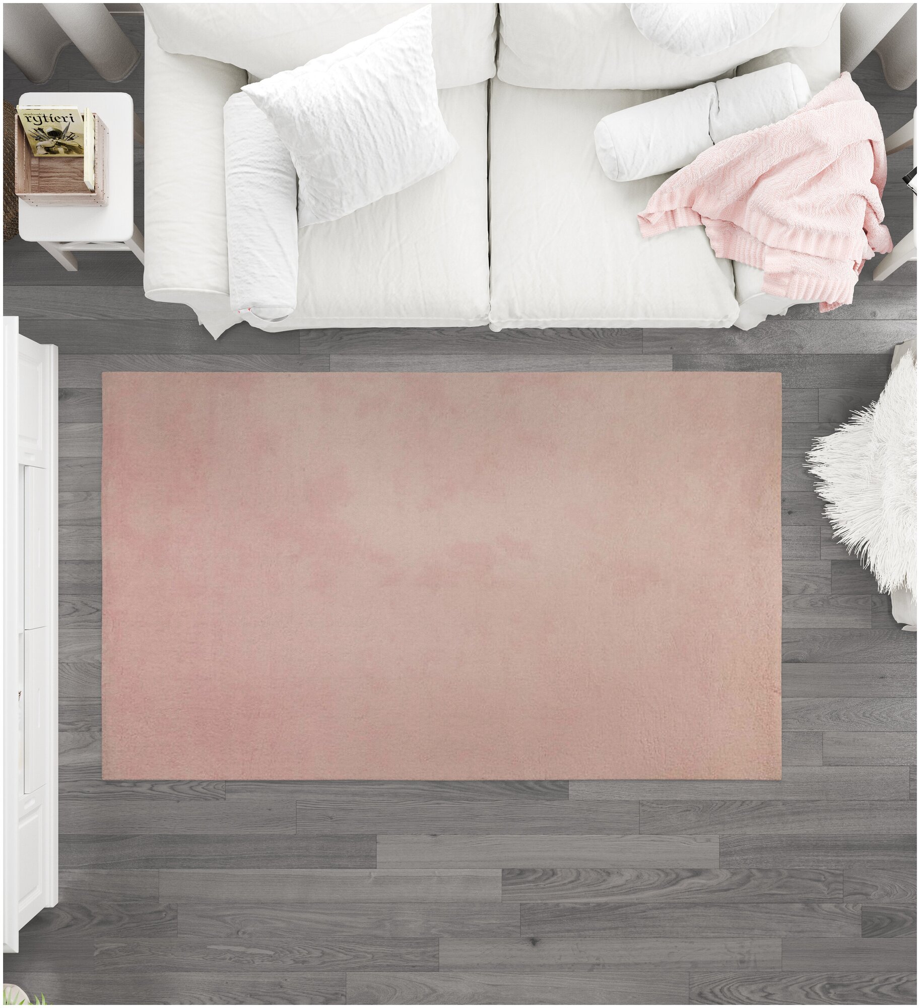 Дизайнерский ковер SOFI 160X230 см |Ковер розовый|Ковер из полиэстера|Ковер с длинным ворсом|Мягкий ковер