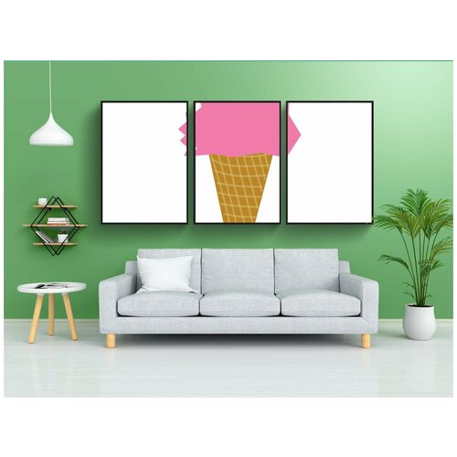 фото Набор модулных постеров для интерьера "летом, розовый, объект" 60x90 см. в тубусе, без рамки lotsprints