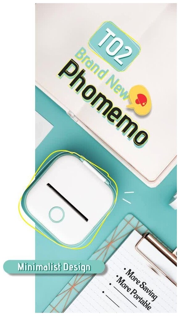 Мини принтер Phomemo T02 Green