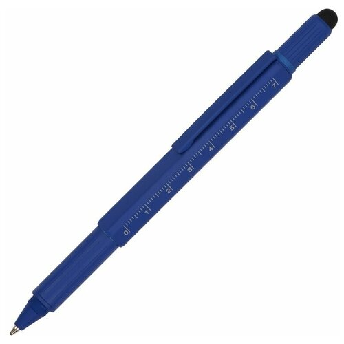 Ручка шариковая металлическая Tool сочетающая стилус, отвертки, линейку, уровень, цвет синий терка четырехгранная высота 21 см эргономичная металлическая ручка