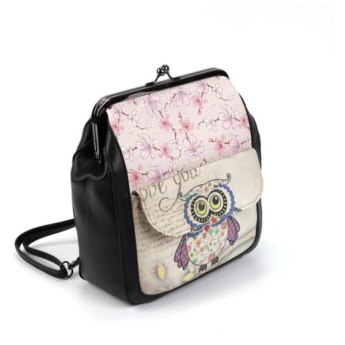 фото Женский рюкзак сова-бежевый piove