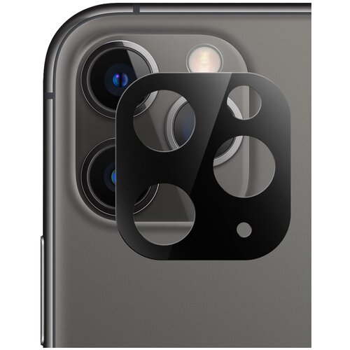 Защитное стекло на Apple iPhone 11 Pro/Айфон 11Про на Камеру прозрачное с черной рамкой полноэкранное силиконовая клеевая основа полноклеевое Brozo