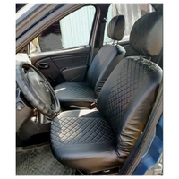 Чехлы на автомобильные сиденья из экокожи "ромб" на Lada Priora седан / ВАЗ 2110 (спинка делённая 50/50, диван цельный)