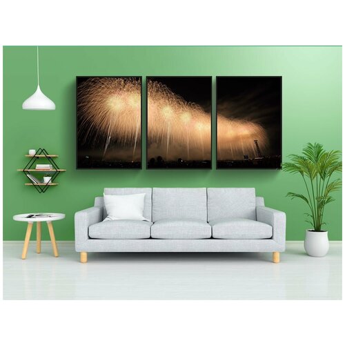 фото Набор модулных постеров для интерьера "фейерверк, пиротехника, празднование" 60x90 см. в тубусе, без рамки lotsprints