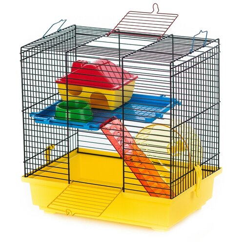 клетка interzoo g 137 rocki terrace 420х290х500мм для грызунов Клетка InterZoo G-014 TEDDY I COLOR + PL (360х240х360мм), для грызунов, прут цветной (1 шт)