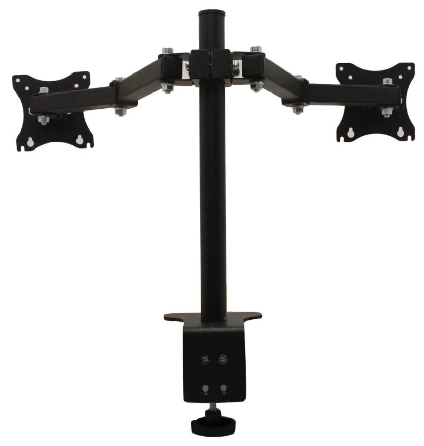 Кронейн для двух мониторов на стол наклонно-поворотный с диагональю 15"-32" Рэмо К-502 чёрный