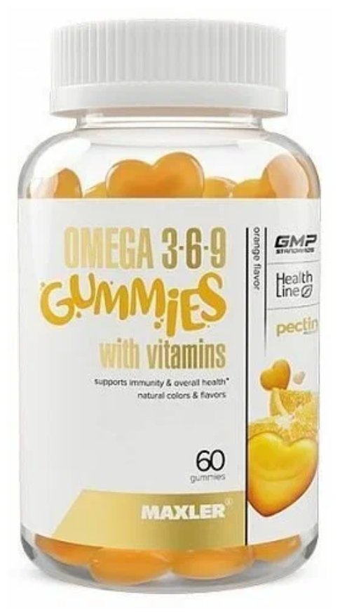 MAXLER Omega 3-6-9  жев. пастилки, 60 шт., апельсин