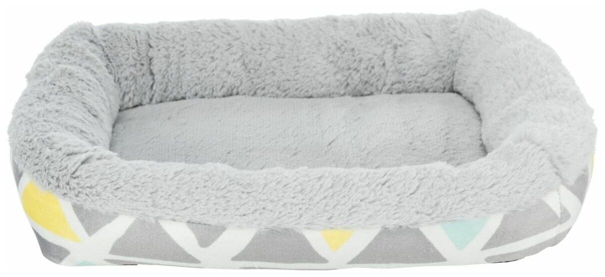 Лежак с бортиком Bunny, плюш, 38 х 7 х 25 см, разноцветный/серый, Trixie (товары для животных, 62803)