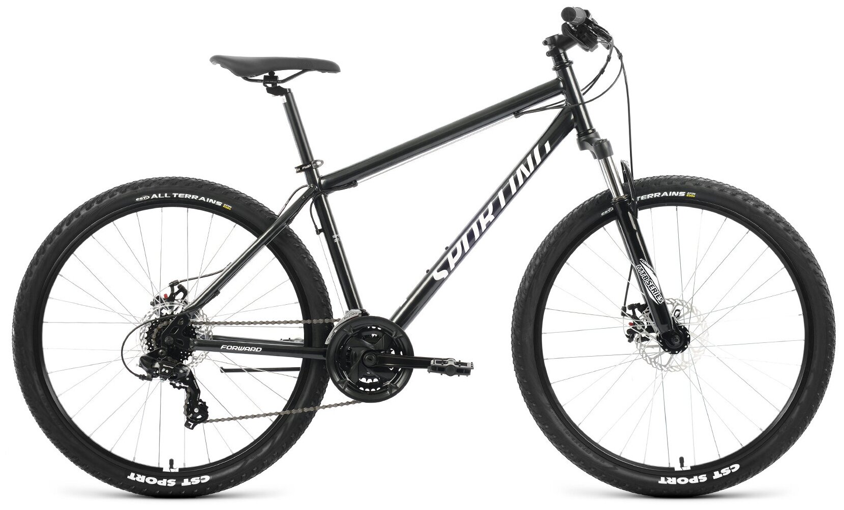 Велосипед Forward Sporting 27,5 2.0 D 2022 рост 17" черный/белый