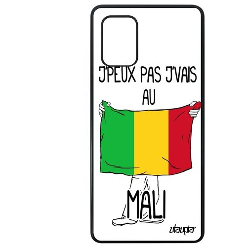 фото Защитный чехол на мобильный // galaxy a71 // "еду на мали" надпись флаг, utaupia, белый