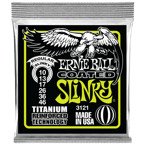 ​Струны для электрогитары Ernie Ball 3121 RPS Coated Titanium Regular Slinky 10-46 ernie ball p04277 средство для чистки струн