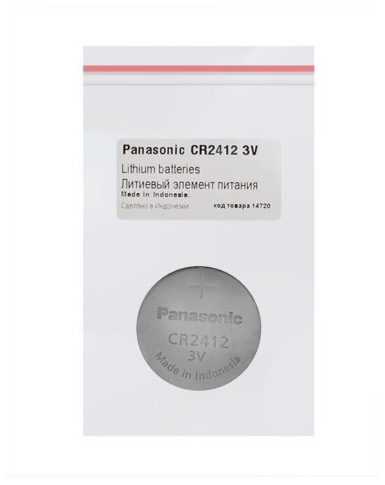 Элемент питания Panasonic Lithium batteries CR2412 PK1, 1шт